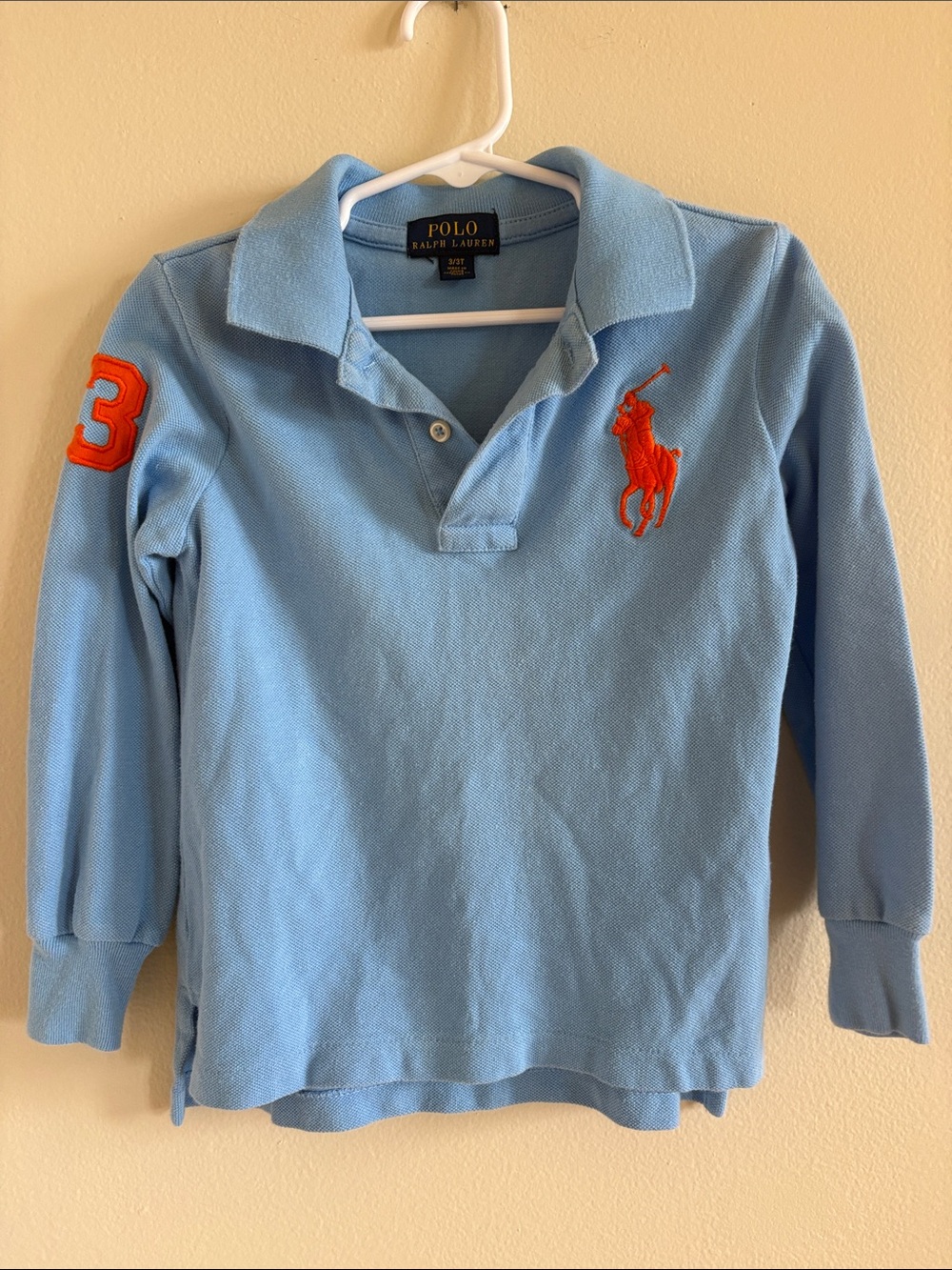 Polo Ralph Lauren Toddler Big Pony Big 3 Long Sleeve Polo Shirt